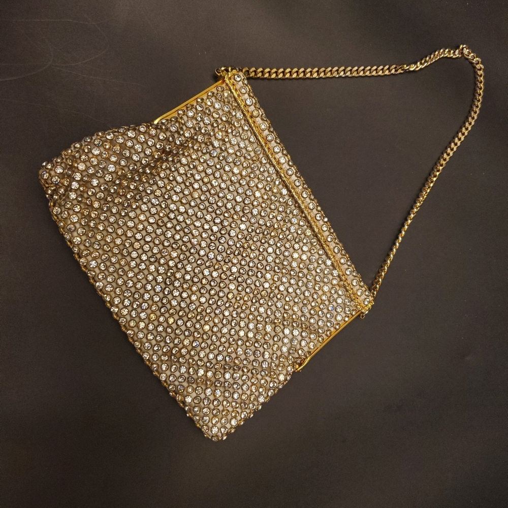 Vintage Birks Rhinestone Evening Purse - Picture 1 of 12